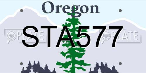 STA577 Oregon License Plate