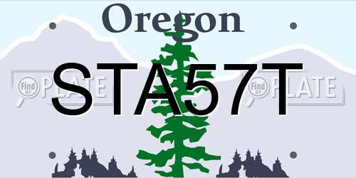 STA57T Oregon License Plate