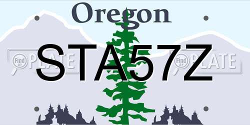 STA57Z Oregon License Plate