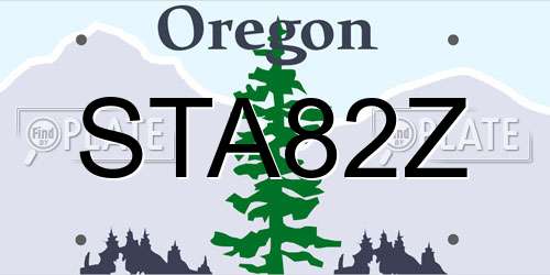 STA82Z Oregon License Plate