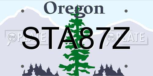 STA87Z Oregon License Plate