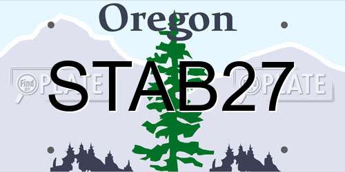 STAB27 Oregon License Plate