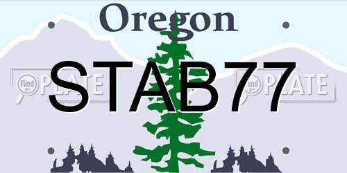 STAB77 Oregon License Plate
