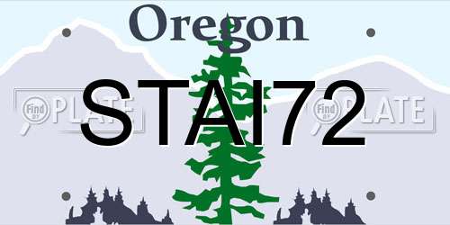 STAI72 Oregon License Plate