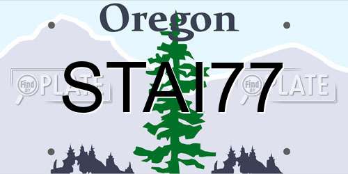 STAI77 Oregon License Plate