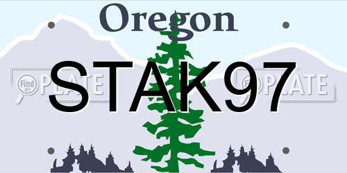 STAK97 Oregon License Plate
