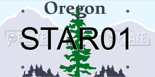 STAR01 Oregon License Plate
