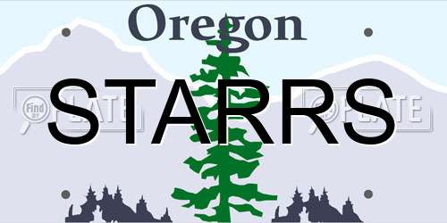 STARRS Oregon License Plate