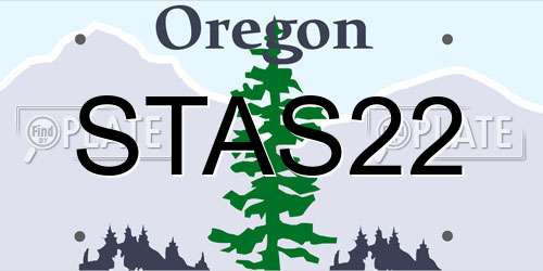 STAS22 Oregon License Plate
