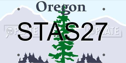 STAS27 Oregon License Plate