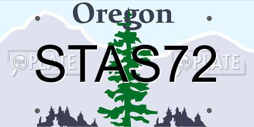 STAS72 Oregon License Plate