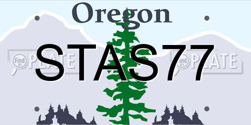 STAS77 Oregon License Plate