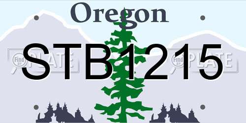STB1215 Oregon License Plate
