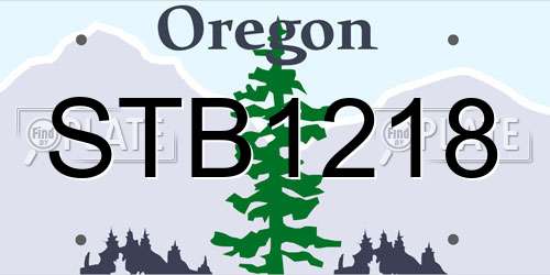 STB1218 Oregon License Plate
