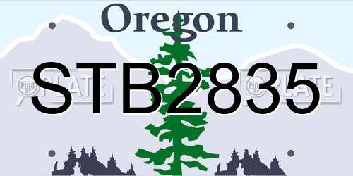 STB2835 Oregon License Plate