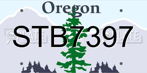 STB7397 Oregon License Plate