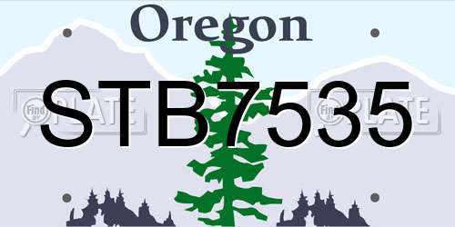 STB7535 Oregon License Plate