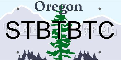 STBTBTC Oregon License Plate