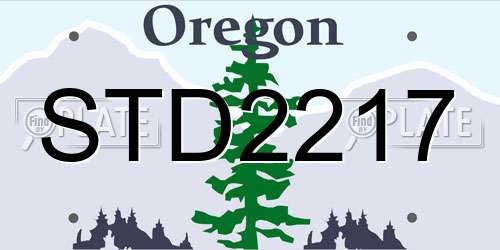 STD2217 Oregon License Plate