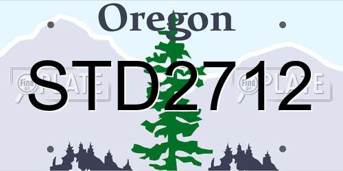 STD2712 Oregon License Plate