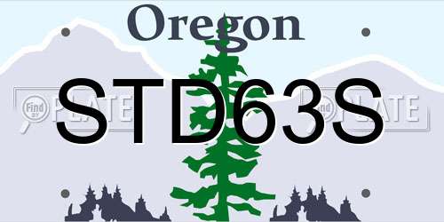 STD63S Oregon License Plate