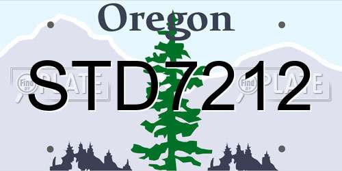 STD7212 Oregon License Plate