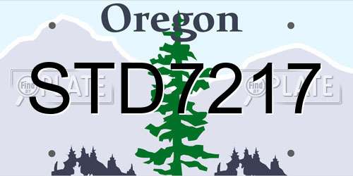 STD7217 Oregon License Plate