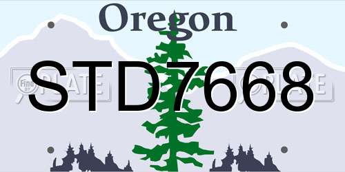 STD7668 Oregon License Plate