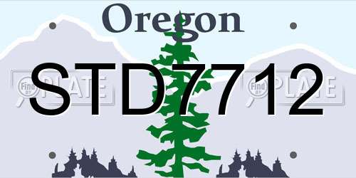 STD7712 Oregon License Plate