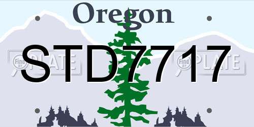 STD7717 Oregon License Plate