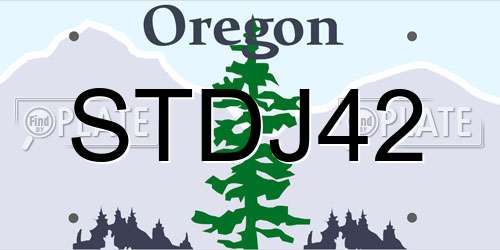 STDJ42 Oregon License Plate