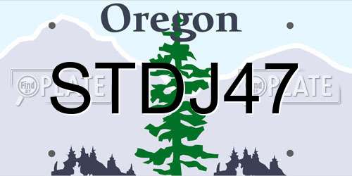 STDJ47 Oregon License Plate