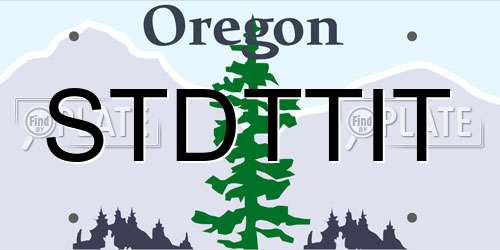 STDTTIT Oregon License Plate