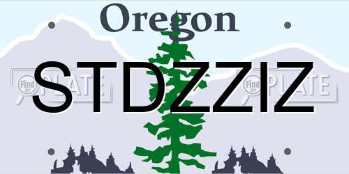 STDZZIZ Oregon License Plate
