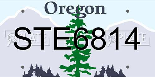 STE6814 Oregon License Plate