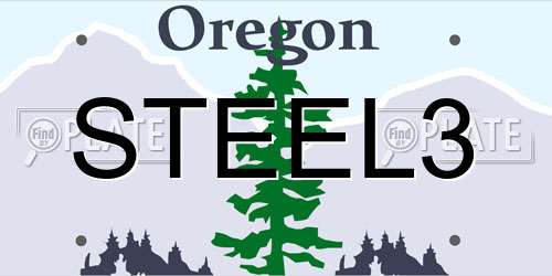 STEEL3 Oregon License Plate
