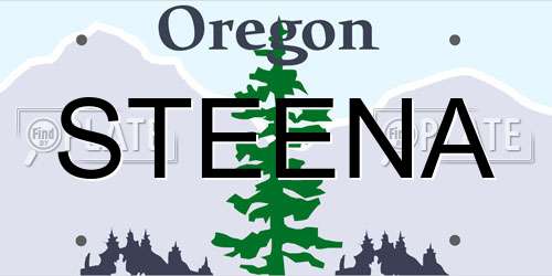 STEENA Oregon License Plate