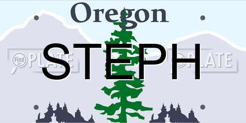 STEPH Oregon License Plate