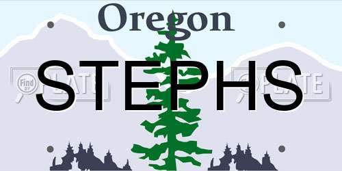 STEPHS Oregon License Plate