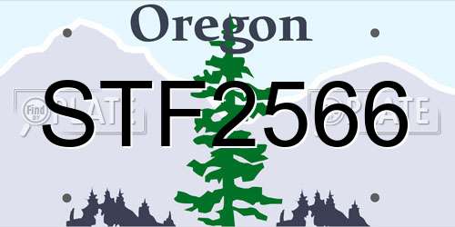 STF2566 Oregon License Plate