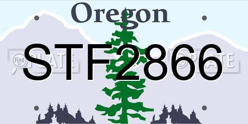 STF2866 Oregon License Plate