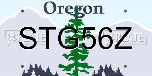 STG56Z Oregon License Plate