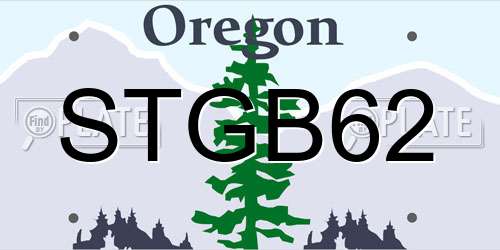 STGB62 Oregon License Plate