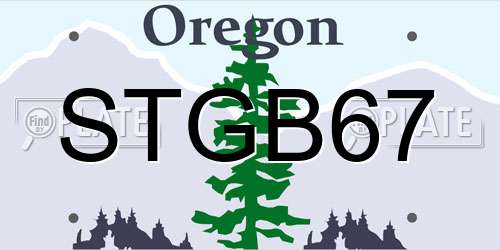 STGB67 Oregon License Plate