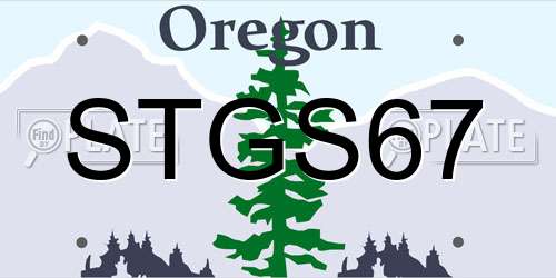 STGS67 Oregon License Plate