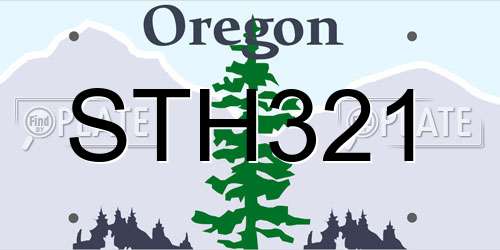 STH321 Oregon License Plate
