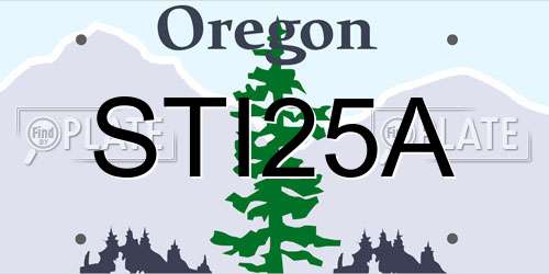 STI25A Oregon License Plate