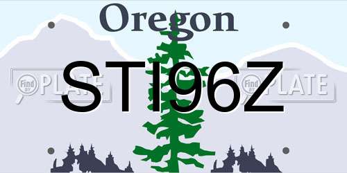 STI96Z Oregon License Plate