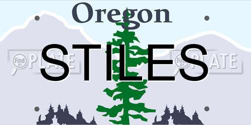 STILES Oregon License Plate