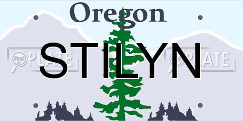STILYN Oregon License Plate